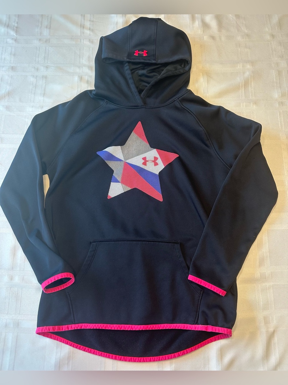 Girls Under Armour Loose Coldgear‎ Black Youth Hoodie Size YXL XL